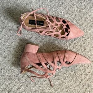 Design Lab Lord and Taylor Pink Lace-up Shoes!